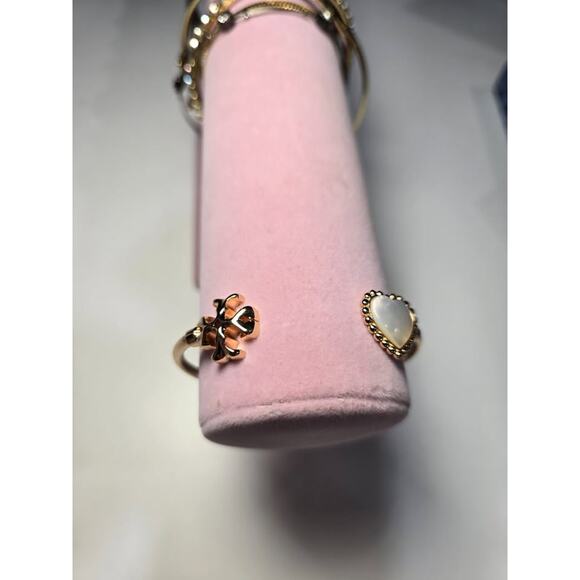 Tory Burch Roxanne Mother-of-Pearl & Gold Logo Open Cuff Bracelet NWOT - Picture 6 of 6